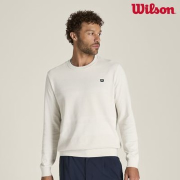 【Wilson威爾森】Lafayette Pique Knit Crew Stone 男款 服飾 毛衣 灰色 WN00188T002001
