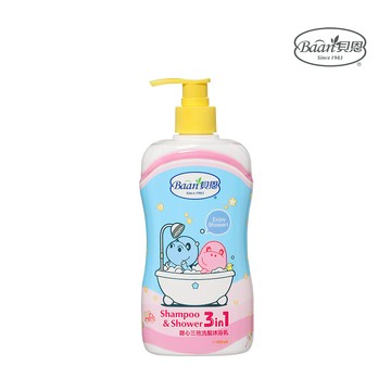 【貝恩】甜心三效洗髮沐浴乳 3in1 400ml