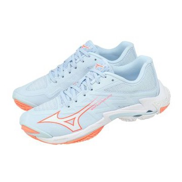Mizuno 美津濃 排球鞋 Wave Lightning Pro 女鞋 藍 橘 避震 運動鞋 V1GC2660-84