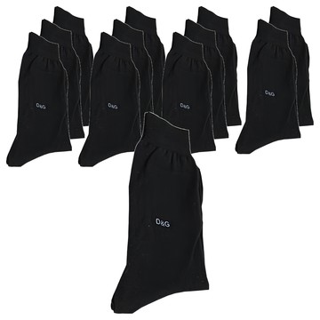 D&G 素面紳仕襪 DG9005-1 黑色 台灣製 80%棉 15%聚酯纖維 5%橡膠  25cm
