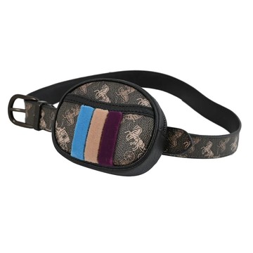 XS深咖-附腰掛零錢包 COACH 89485 經典馬車印花針扣式皮帶.深咖-附腰掛零錢包