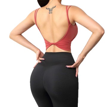 女運動內衣 運動背心 bra top 細肩帶背心 瑜伽背心 大U美背 後背鏤空 現貨【Sandman Sports】