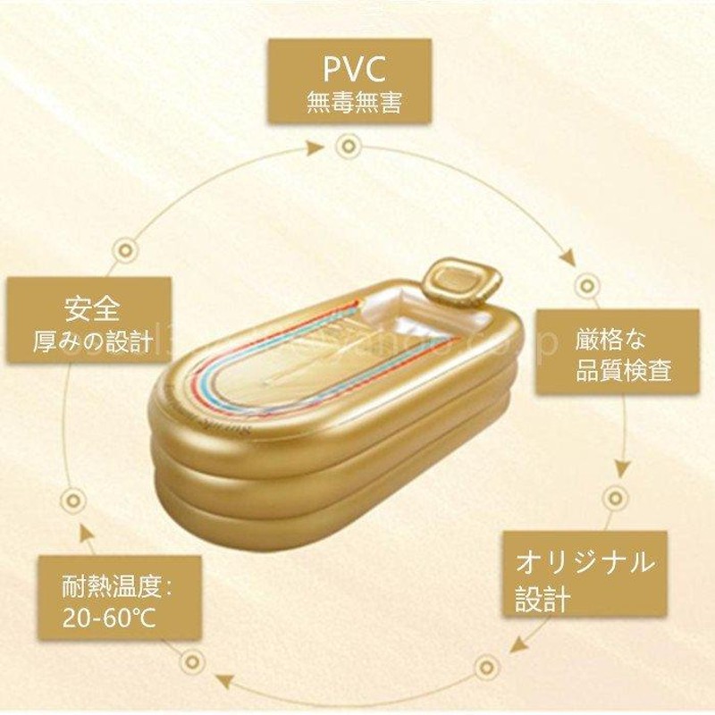 インフレータブルバスタブ 折りたたみ式 浴槽 ポータブル バスバレル