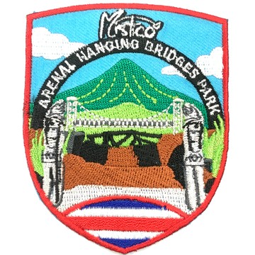 A-ONE 匯旺 地標造型刺繡 哥斯大黎加 阿雷納吊橋公園 布貼 刺繡貼 熨燙貼  1個