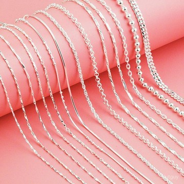純銀項鏈女999純銀正品 百搭簡約氣質日韓版足銀鎖骨鏈銀鏈子裸鏈 UKKA 萬嘉