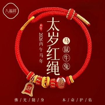 紫南宮過爐開光🙏🏻2026本命年紅繩手鏈 屬馬紅色編織繩 本命佛守護 化太歲 開運手鏈 平安護身符男女馬年手繩 新年禮物