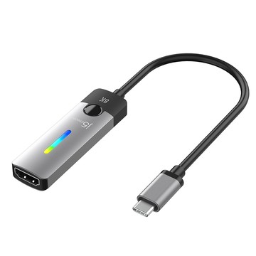 j5create USB-C 8K@60Hz / 4K@144Hz HDR炫彩燈效 HDMI 2.1 高畫質影音轉接器  JCA157