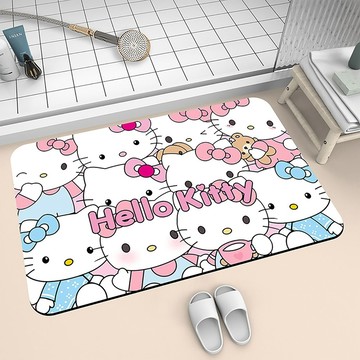 地墊 地毯🎀 HelloKitty硅藻泥吸水墊浴室防滑地墊廁所腳墊衛生間門口門墊 軟地墊 腳踏墊 防滑墊