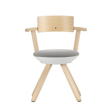 Rival Chair KG002 旋轉單椅（原木、灰坐墊）