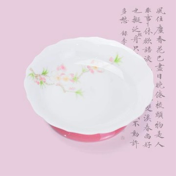 仿古手繪皓月壺承功夫茶具蓋碗托茶壺托陶瓷果盤