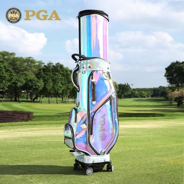 美國PGA 高爾夫球包 男女伸縮包炫彩透明TPU防水四輪平推航空托運