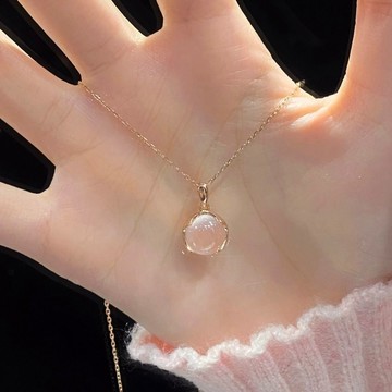 項鍊女🎀 櫻花粉色項鏈女士輕奢小眾設計簡約氣質時尚鎖骨鏈桃花吊墜