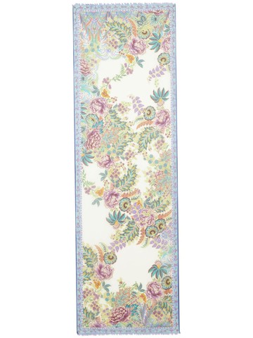 ETRO - floral-print silk scarf - women - Silk - One Size - Blue