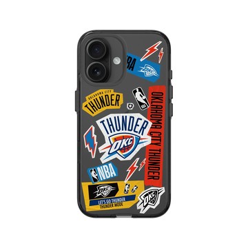 iPhone 16 Clear (相機按鈕) 酷墨灰 - NBA - 拼貼系列-奧克拉荷馬市雷霆 Oklahoma City Thunder - Collage