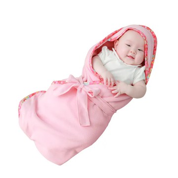 【卓瑩】奈米遠紅外線-粉紅嬰兒包巾-秋冬