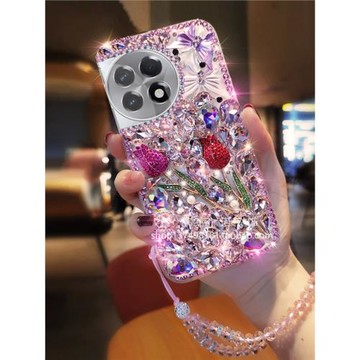 適用于一加ACE2手機殼Ace5新款1加12女滿鉆玫瑰花1+Ace3全包防摔1+Ace4水鉆ACE2V硅膠軟殼ace2v保護套水鉆