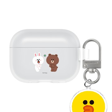 【正版授權】LINE FRIENDS經典-熊大與兔兔強悍防摔AirPods保護套(附吊飾)