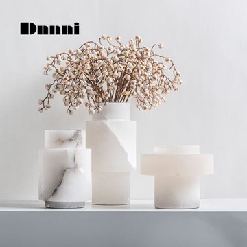 Dnnni侘寂風云石花器創意擺件家居客廳民宿酒店樣板間高級感飾品