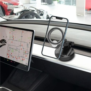 Magsafe車載手機支架桌面直播伸縮吸盤通用磁吸汽車導航手機支架