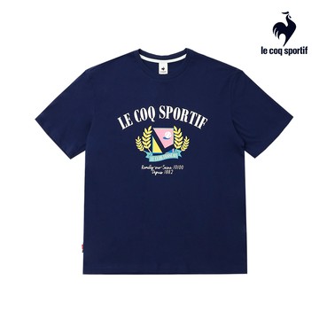 【LE COQ SPORTIF 法國公雞】男款午夜藍色休閒潮流短袖T恤LKT23206