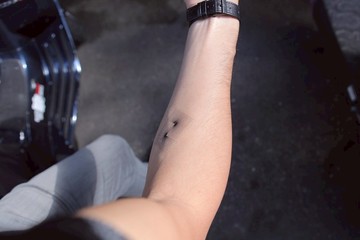 Deerhorn design / 鹿角 刺青 紋身貼紙 2入 幾何圖形 放射雙方格