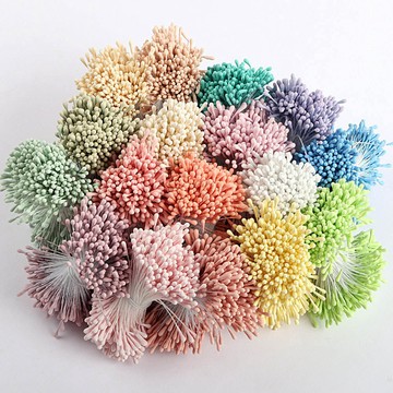 手作材料✨  珠光DIY仿真花芯頭韓版亞光花芯手作塑料一次性花束雄蕊石膏棉線 DIY材料 手作配件