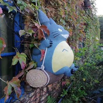 公司貨 免運 可開票 造景 仿真 造景配件 裝飾 創意大號龍貓花園擺件可愛裝飾造景商場廣場戶外庭院草坪工藝品