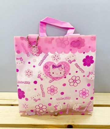 【震撼精品百貨】Hello Kitty 凱蒂貓 Sanrio HELLO KITTY防水收納包/透明手提包-粉花#41709 震撼日式精品百貨