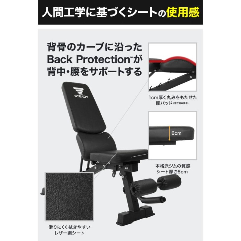 トレーニングベンチ (アドバンスモデル) 独自のBack Protection 耐荷重