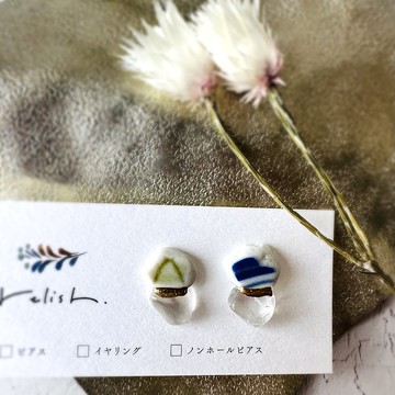 【再次販售】海陶 天然石 水晶 金繼 耳針、耳夾、無耳洞耳夾