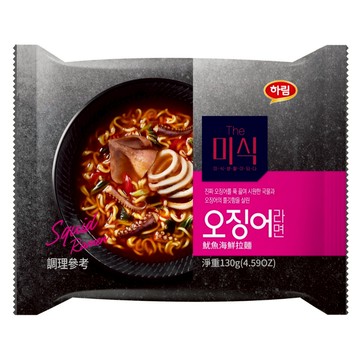 ~省錢一哥~韓國進口 The MISHIK 魷魚海鮮拉麵 袋裝 130g 湯頭濃郁麵體Q彈 裡面有魷魚切片 泡麵 湯麵