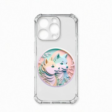 iPhone 16 Pro 殼 TRON IPhone 16 Pro 可愛紙雕柴犬 四角防摔殼 手機殼