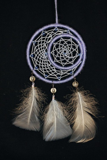 純手工捕夢網 Handmade Dreamcatcher－【月亮太陽－藍紫】