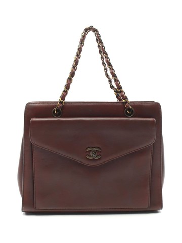 CHANEL Pre-Owned - 1997-1999 CC turn-lock leather handbag - women - Lambskin - One Size - Red