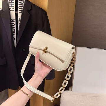 法國MK包包女2024新款亞克力鏈條包真皮百搭腋下包小眾單肩斜挎包