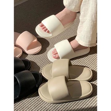 日系簡約純色涼拖鞋女夏天情侶居家室內輕薄防滑浴室一字拖涼鞋男