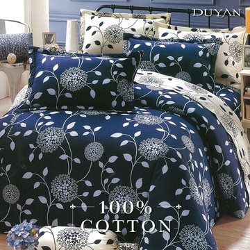 床罩組-雙人加大 / 精梳棉六件式 / 月夜花火 台灣製