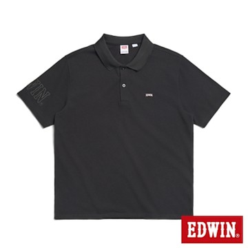 EDWIN 男裝 COOL FLEX 吸濕排汗PK布短袖POLO衫-黑色