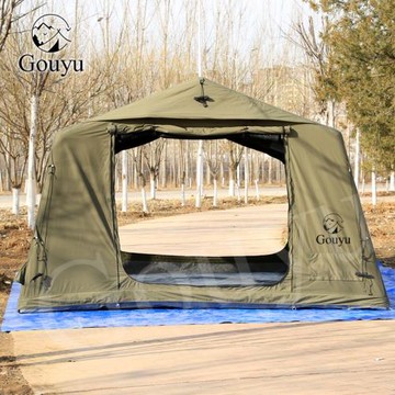 13.68Gouyu充氣帳篷戶外露營屋房式防雨保暖加厚秋冬季野營過夜全