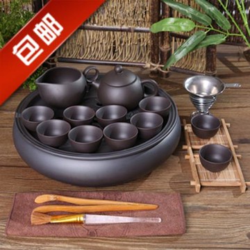 紫砂功夫茶具簡約陶瓷整套茶具茶壺茶杯泡茶套裝家用小茶具茶盤