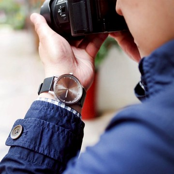 LEFF Amsterdam北歐工業齒輪設計真皮腕錶40mm不銹鋼銀黑皮革錶帶