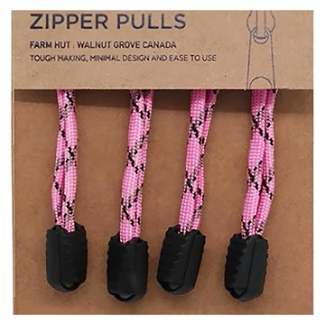 FARM HUT 多功能拉鍊拉繩套裝 堅韌耐用 簡約設計 易於使用  粉色 + 黑色  1組