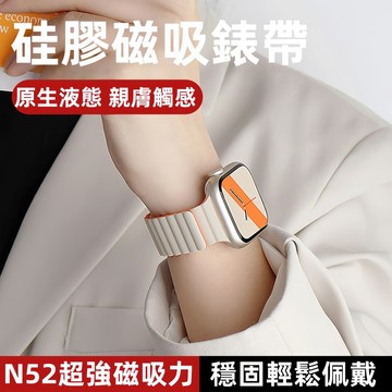 運動夏季防水 硅膠腕帶 Ultra雙色創意 手錶帶 適用於 Applewatch10 9 8磁吸 S7/6/5 錶帶