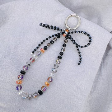 Rom828串珠手機鍊-煙黑紫蜜081