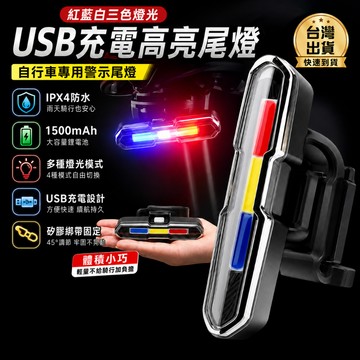 隔日達🎈自行車尾燈 戶外高亮安全警示燈 三色尾燈 自行車燈 腳踏車燈 公路車尾燈 自行車後燈 爆閃燈 帶充電