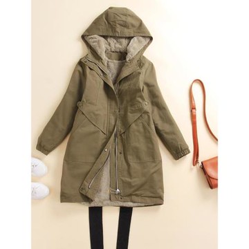 派克服棉衣女加絨加厚中長款外套2025新款媽媽冬季洋氣棉服厚棉襖