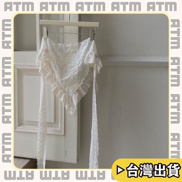 🔥臺灣出貨🔥可開發票✅輕飾時光實拍2026韓國東大門復古蕾絲花邊絲巾頭巾疊穿三角巾半身裙屁簾