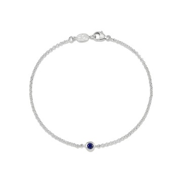 Single Blue Sapphire Dewdrop Chain Bracelet