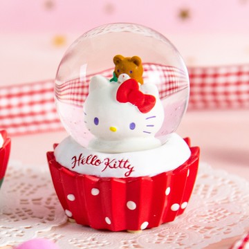 【JARLL讚爾藝術】 Hello Kitty 小熊甜心 杯子蛋糕水晶球