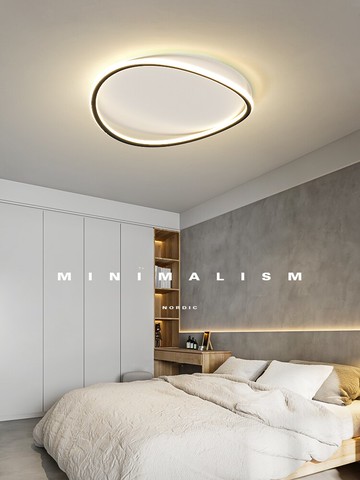 極簡臥室燈圓形吸頂燈現代簡約家用主臥燈溫馨網紅餐廳臥室吸頂燈